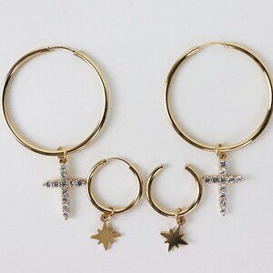 NEW Frasier Love Affair Huggie‎ Charm Earring Set